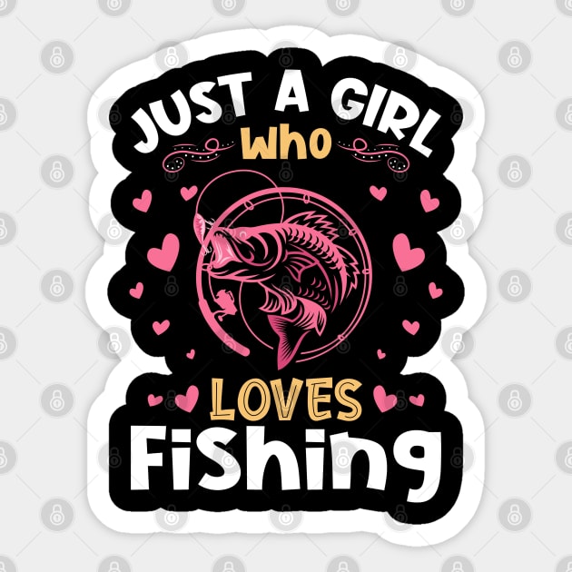 Just a Girl who Loves Fishing Gift Sticker by aneisha